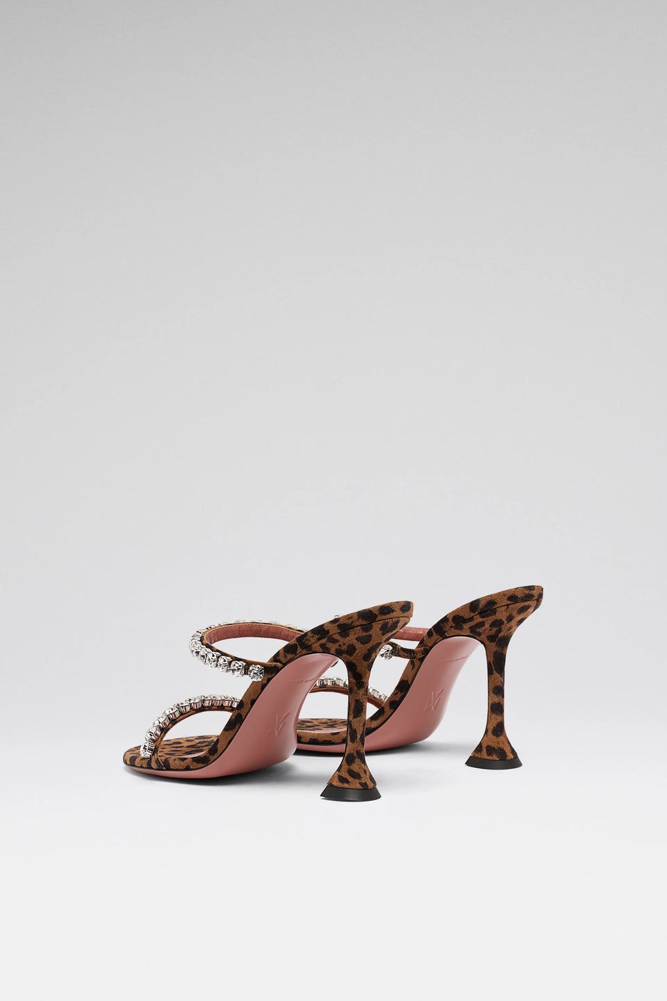 Gigi Slipper 95 Leopard Printed Suede And White Crystals