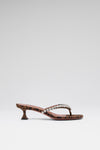Gigi Thong 45 Leopard Printed Suede And White Crystals
