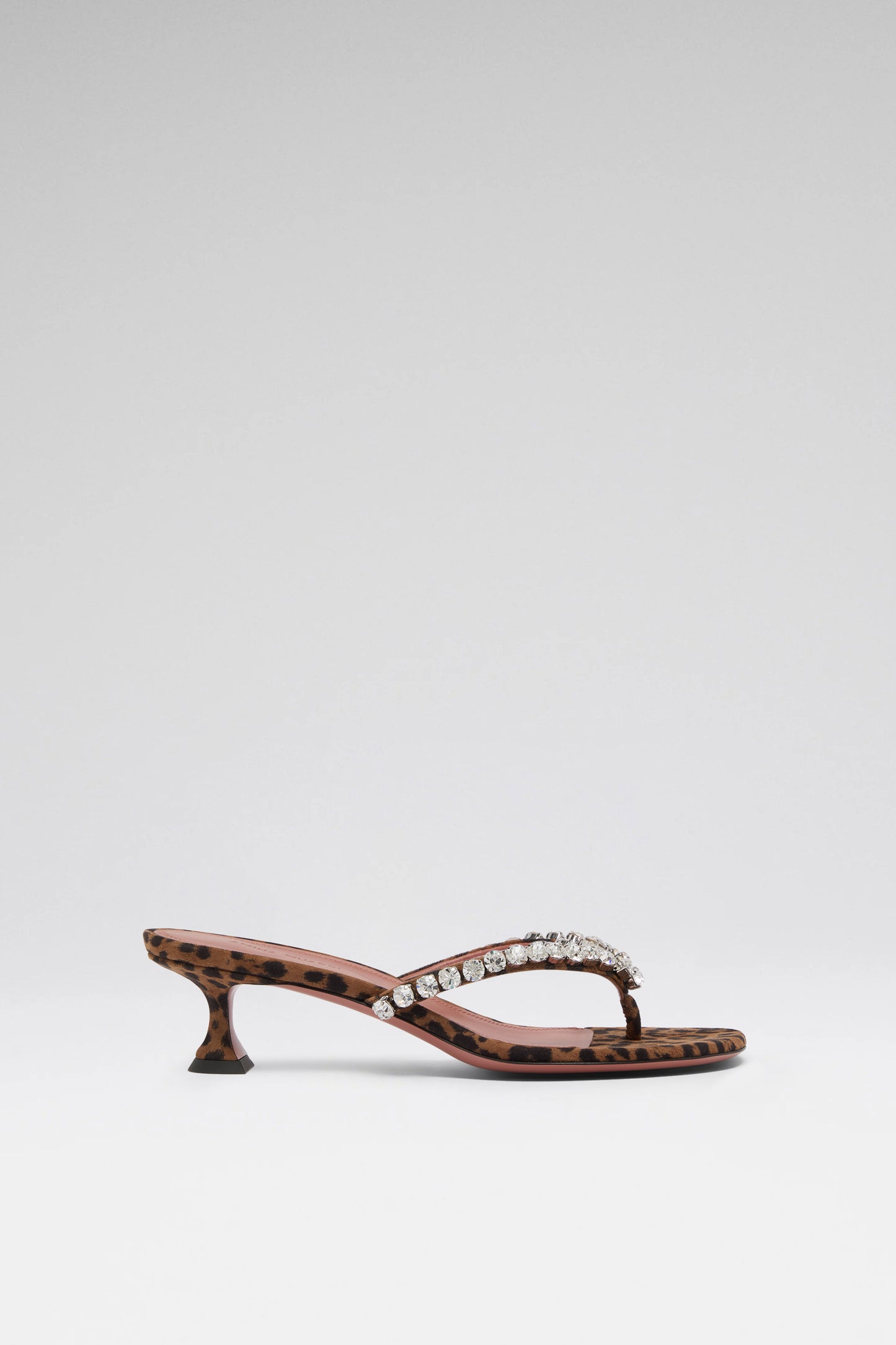 Gigi Thong 45 Leopard Printed Suede And White Crystals