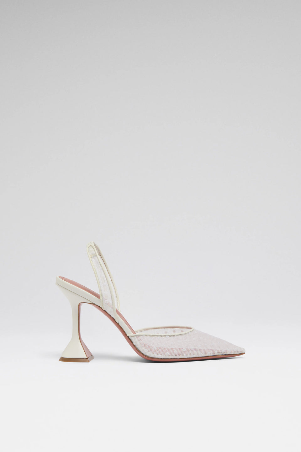 Holli Sling 95 White Polka-Dot Lace