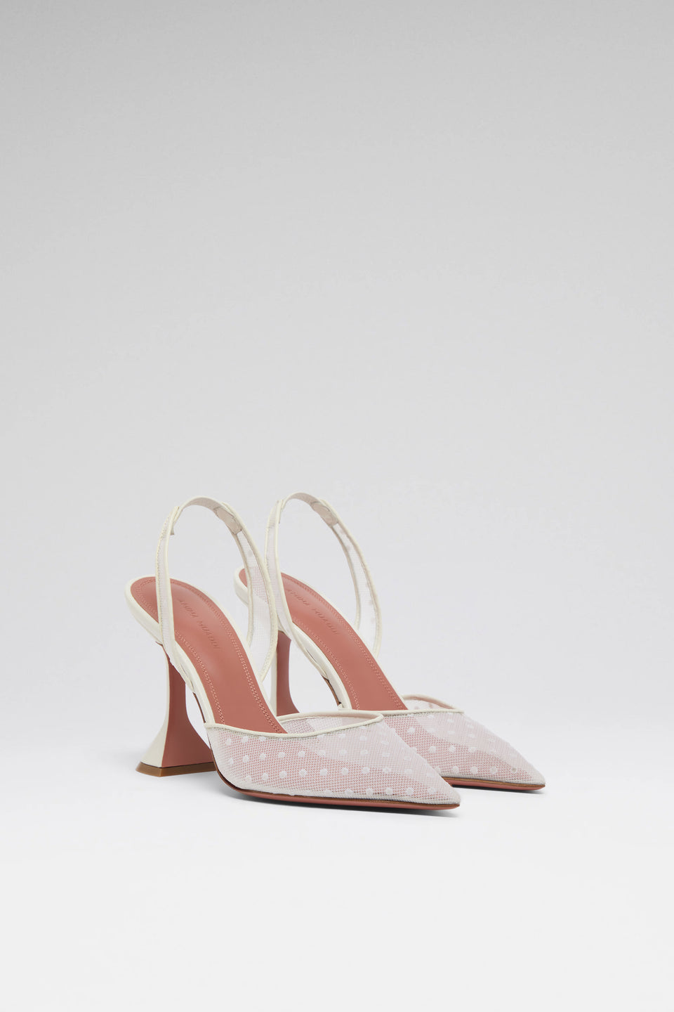 Holli Sling 95 White Polka-Dot Lace