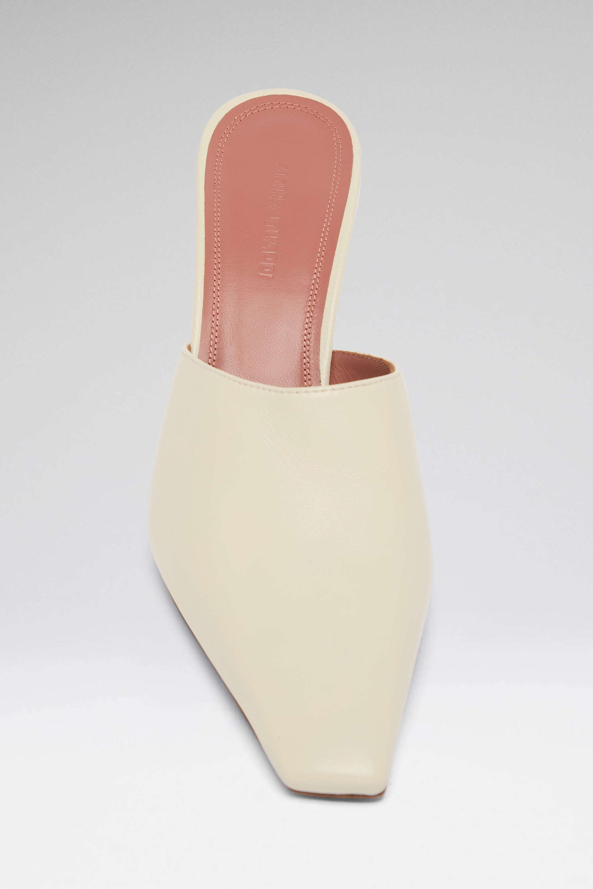Jamie 80 Almond Nappa Mules | Amina Muaddi Luxury Shoes For Women