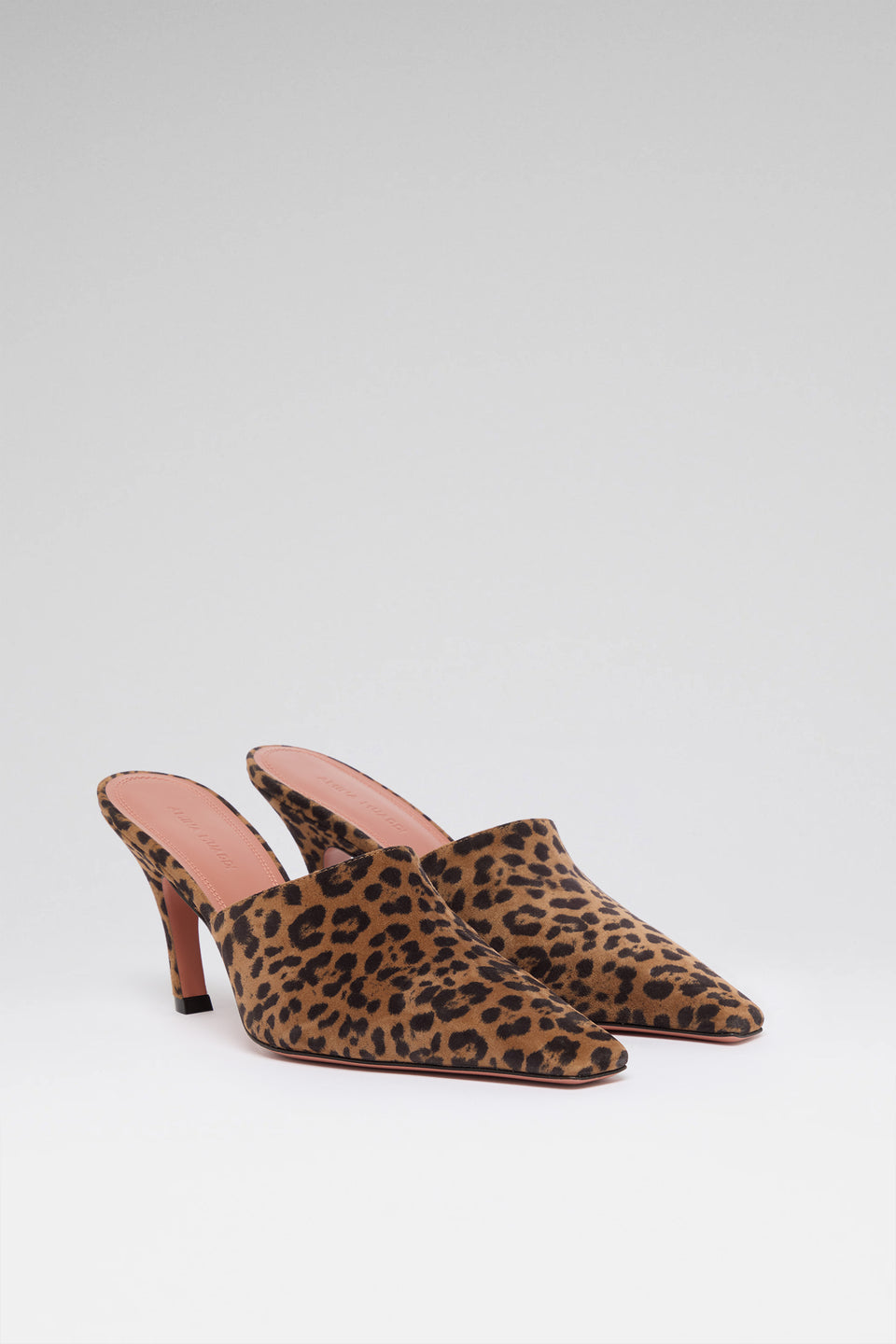 Jamie 80 luxury leopard printed pony mules