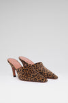 Jamie 80 luxury leopard printed pony mules