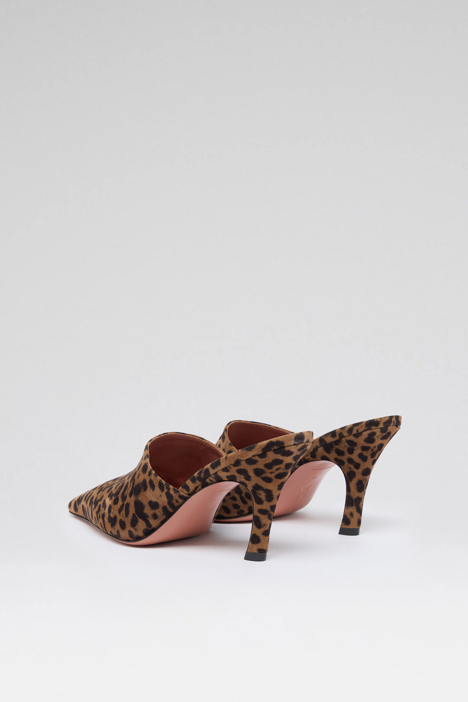 Jamie 80 luxury leopard printed pony mules for women