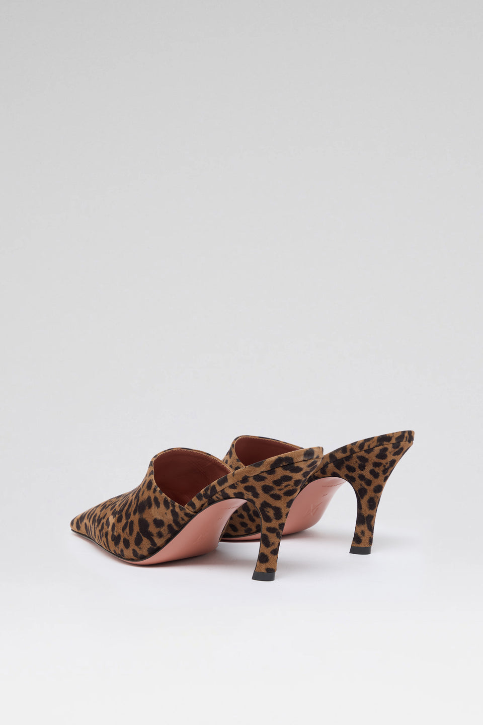 Jamie 80 luxury leopard printed pony mules for women