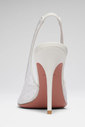 Kristina Sling 105 White Polka-Dot Lace