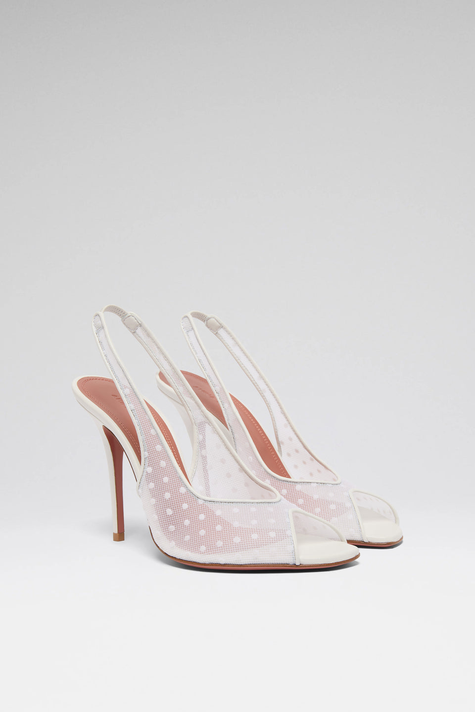 Kristina Sling 105 White Polka-Dot Lace