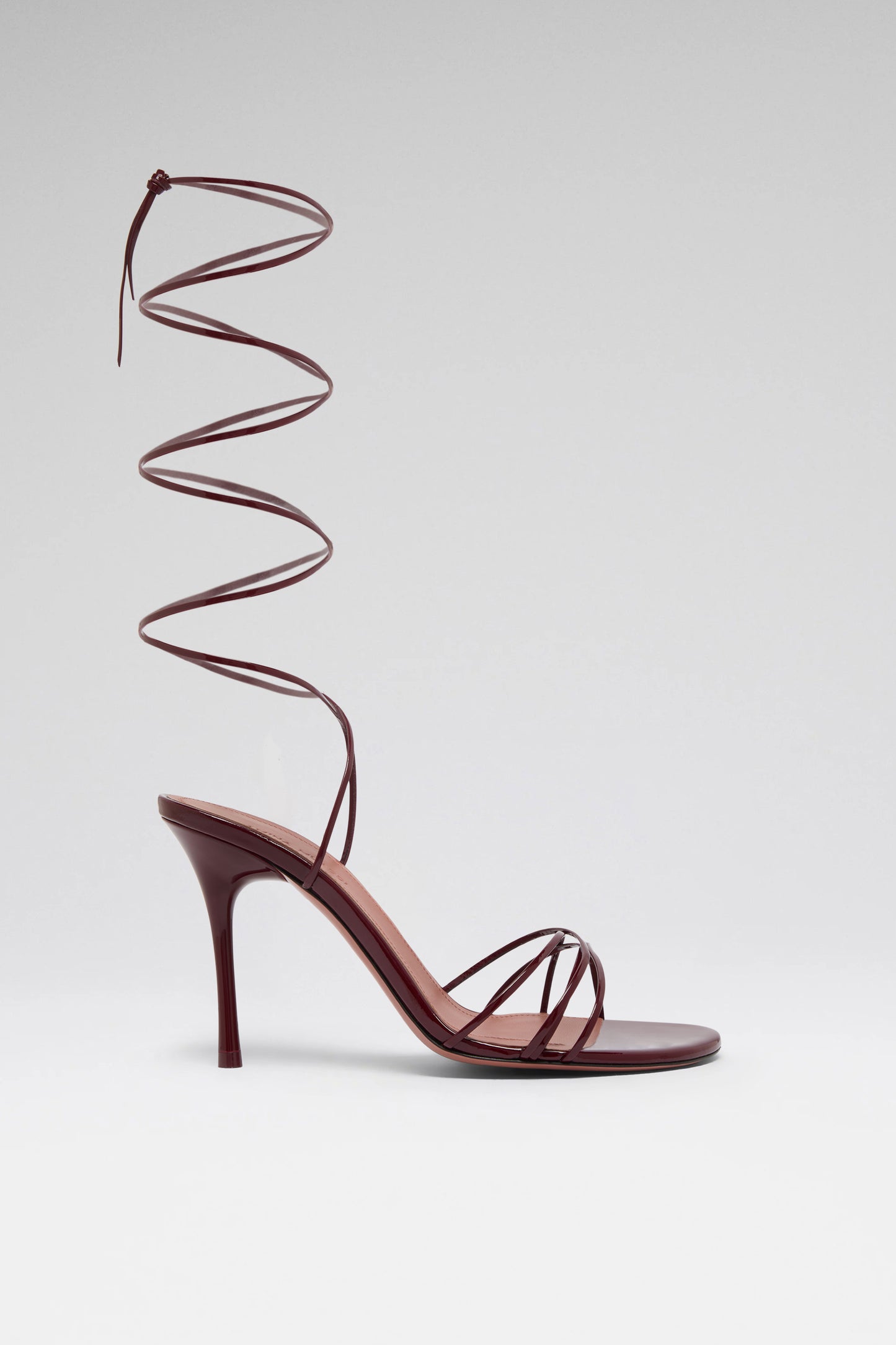 Lori Lace Up 95 Wine Patent And Shiny Wine Heel