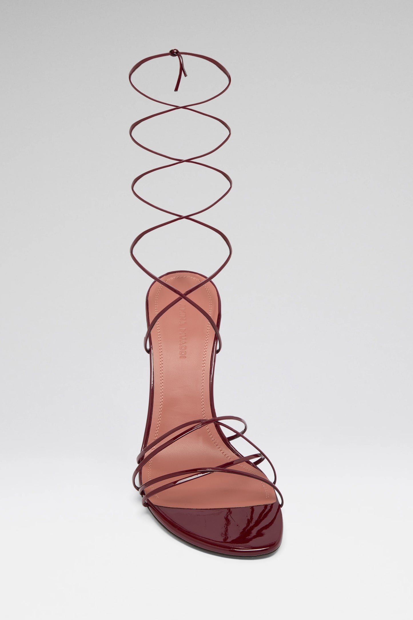 Lori Lace Up 95 Wine Patent And Shiny Wine Heel