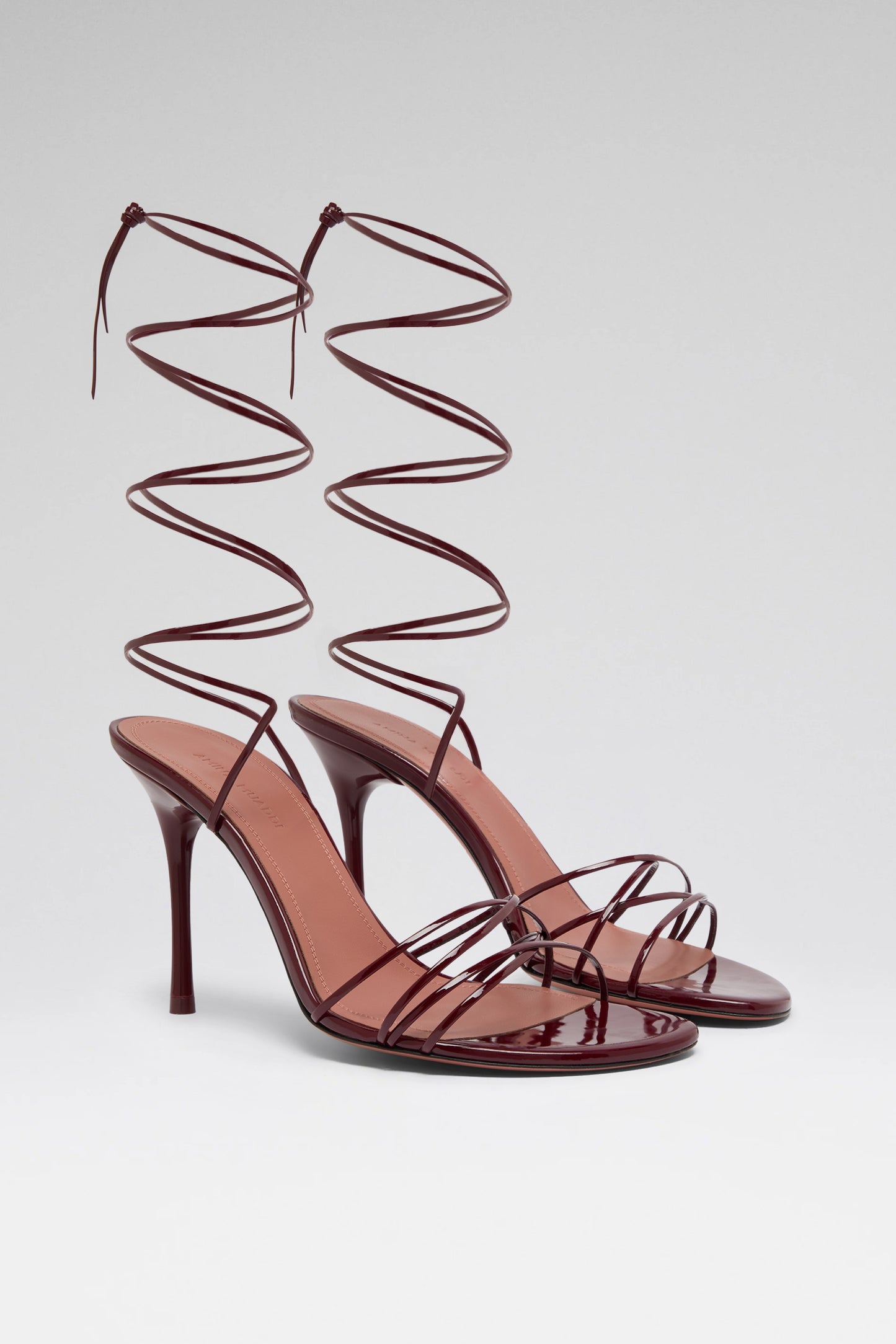 Lori Lace Up 95 Wine Patent And Shiny Wine Heel