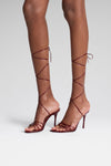 Lori Lace Up 95 Wine Patent And Shiny Wine Heel