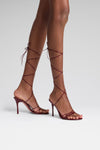 Lori Lace Up 95 Wine Patent And Shiny Wine Heel