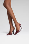 Lori wine patent slingbacks for women