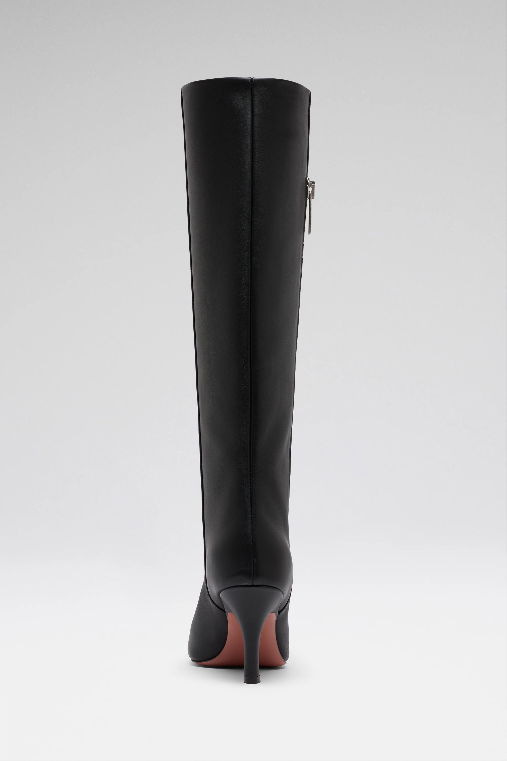 Mona 80 Black Calf Boots | Amina Muaddi Luxury Shoes For Women