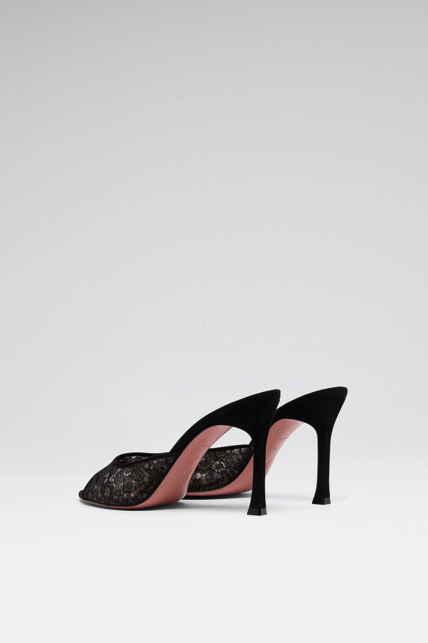 Alexa 95 luxury shiny black lace slippers