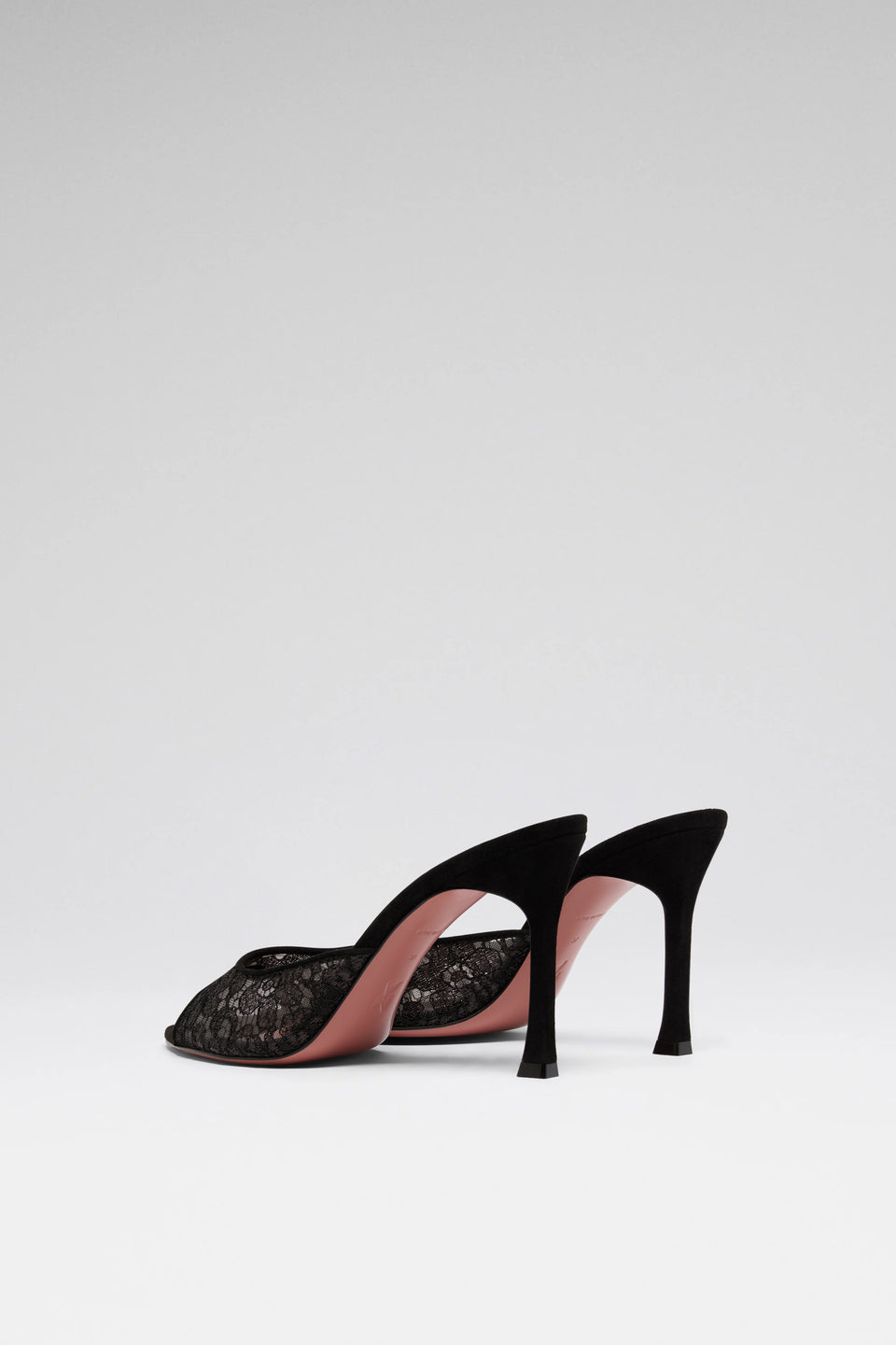 Alexa 95 luxury shiny black lace slippers