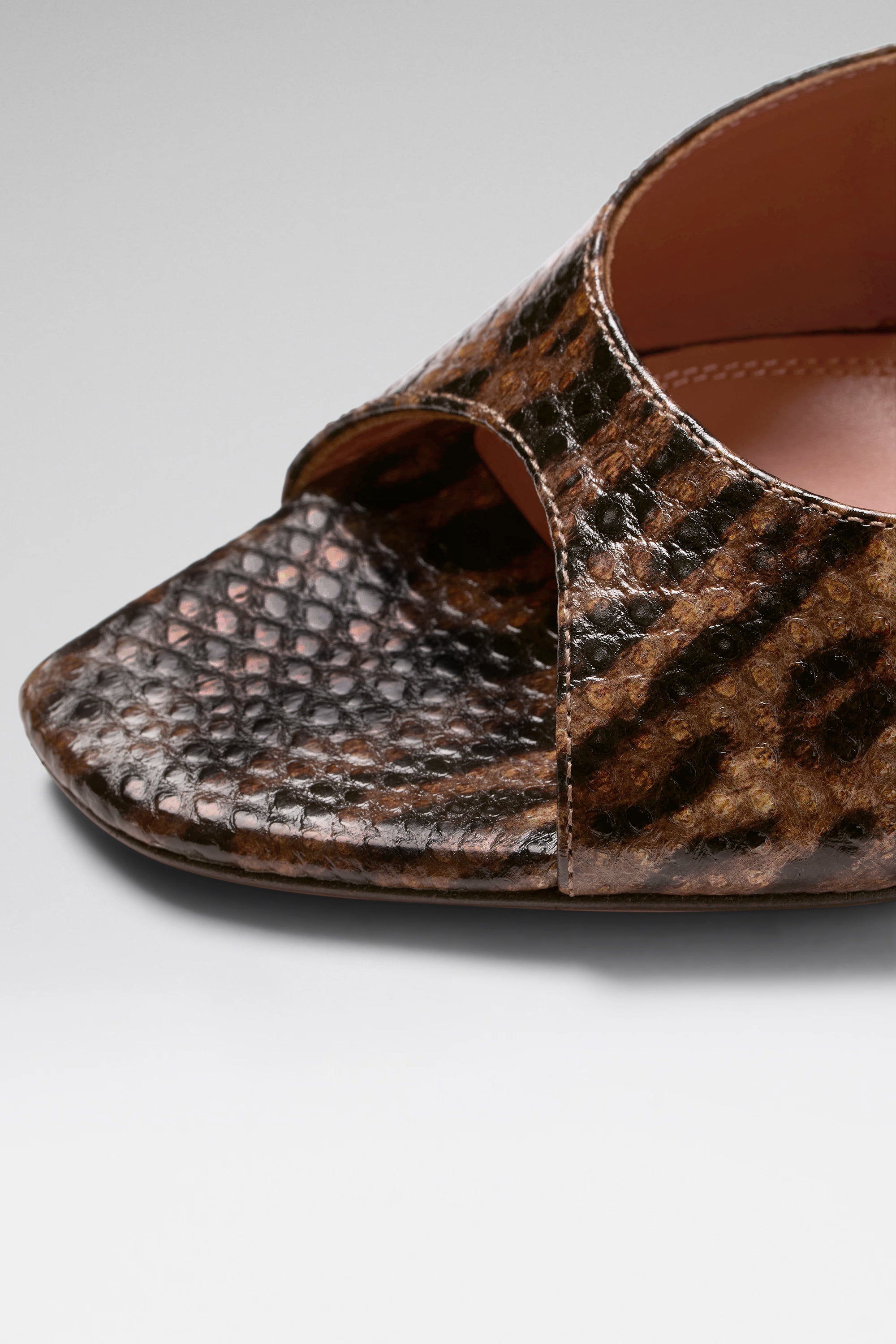 Alexa 95 Leopard Snake Slippers | Amina Muaddi Luxury Shoes For Women