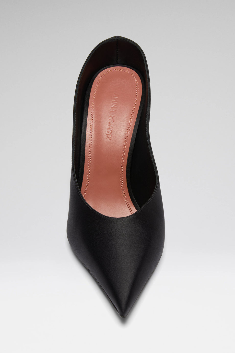 Anok 105 luxury black satin mules 