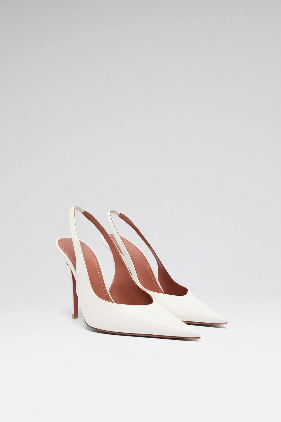 Anok 105 luxury white nappa slingbacks