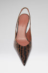 Anok 90 luxury leopard snake slingbacks 