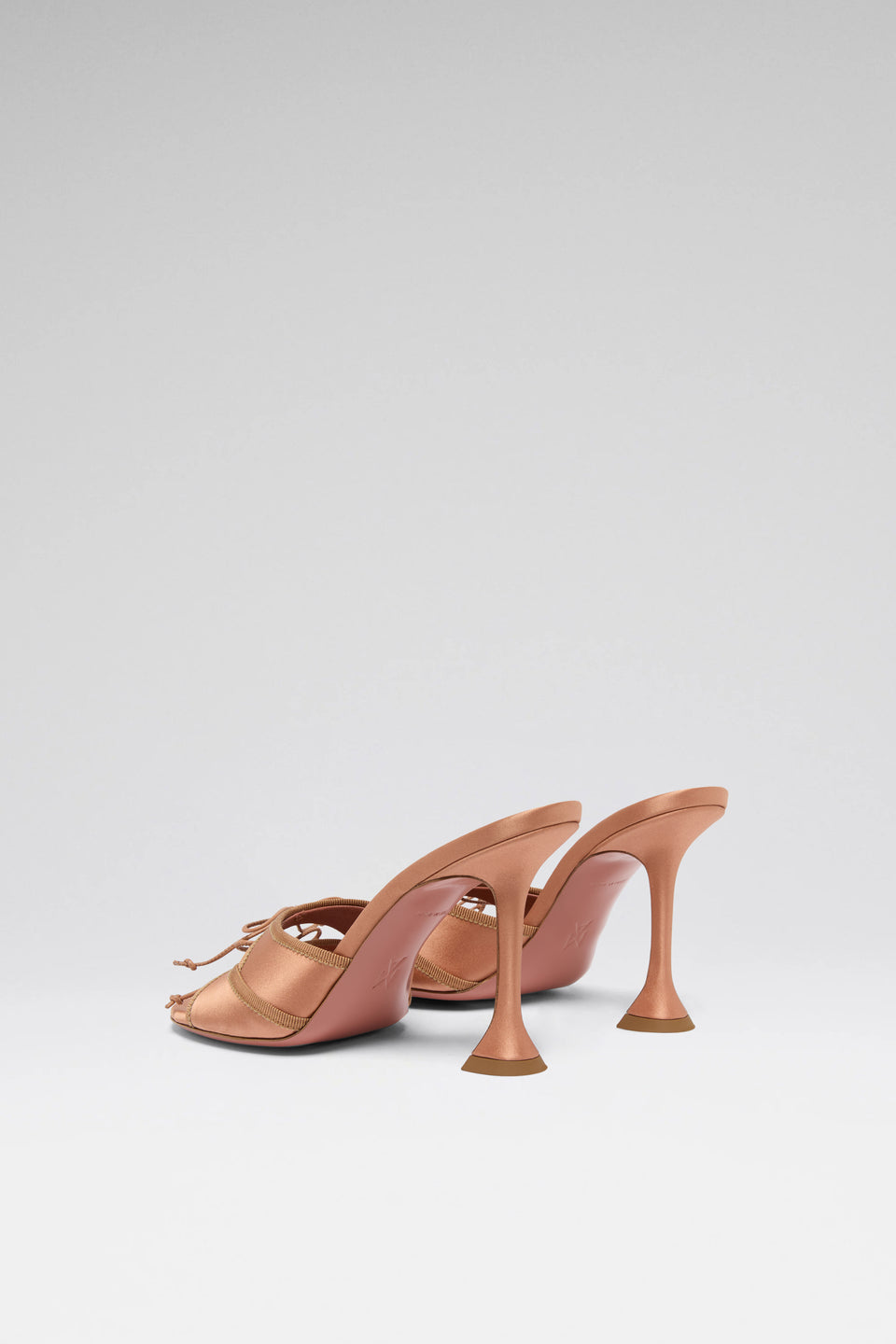 Eleonora 95 luxury latte satin slippers 