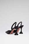 Holli 95 luxury black satin slingbacks
