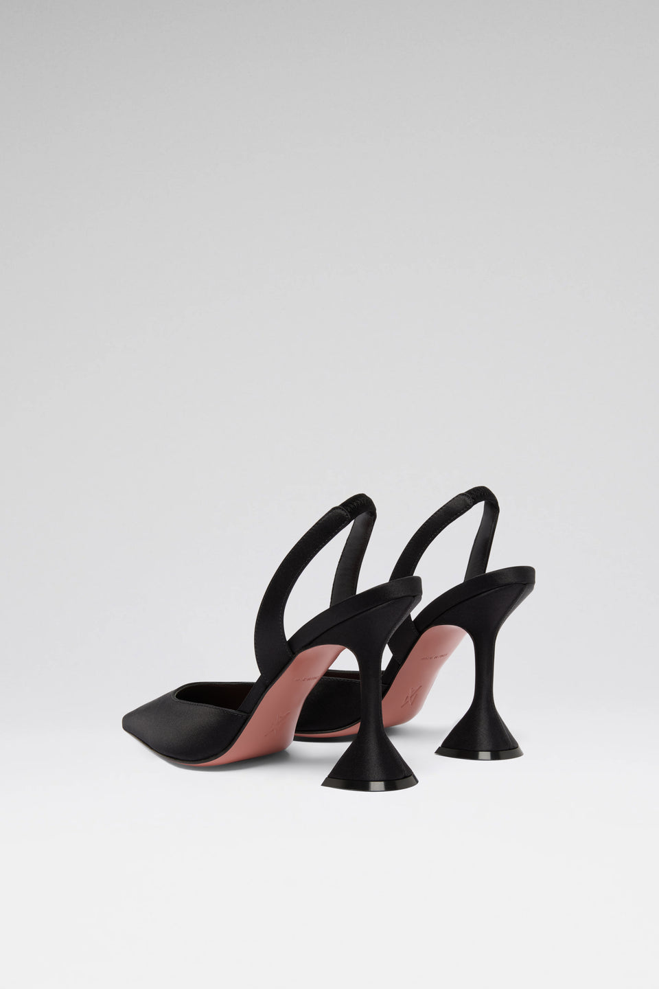 Holli 95 luxury black satin slingbacks