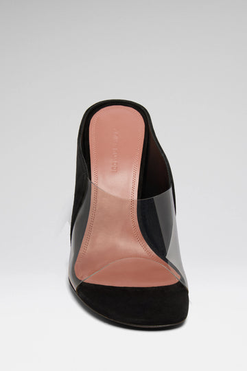 Mackenzie Slipper 90 Black Suede And Transparent Pvc