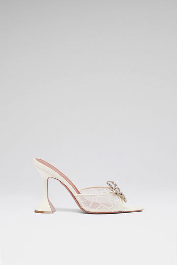 Rosie Lace Slipper 95 Ivory Satin And Ivory Nappa