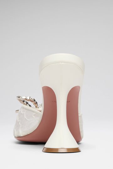 Rosie Lace Slipper 95 Ivory Satin And Ivory Nappa