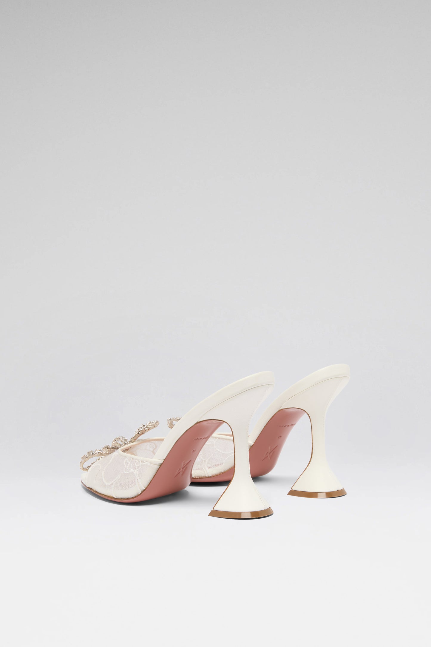 Rosie 95 luxury ivory satin lace slippers