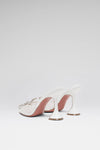 Rosie 95 luxury ivory satin lace slippers
