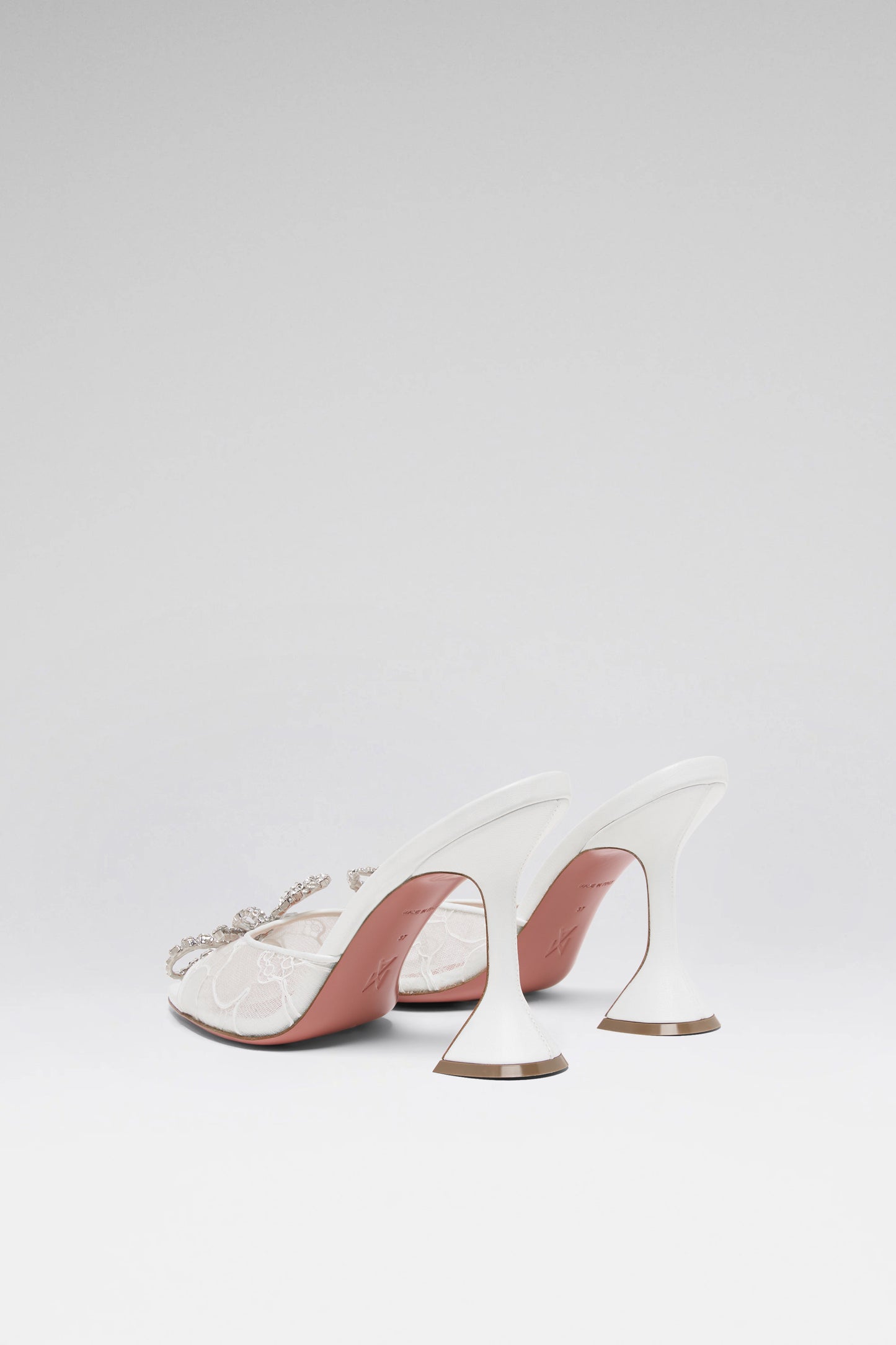 Rosie 95 luxury ivory satin lace slippers