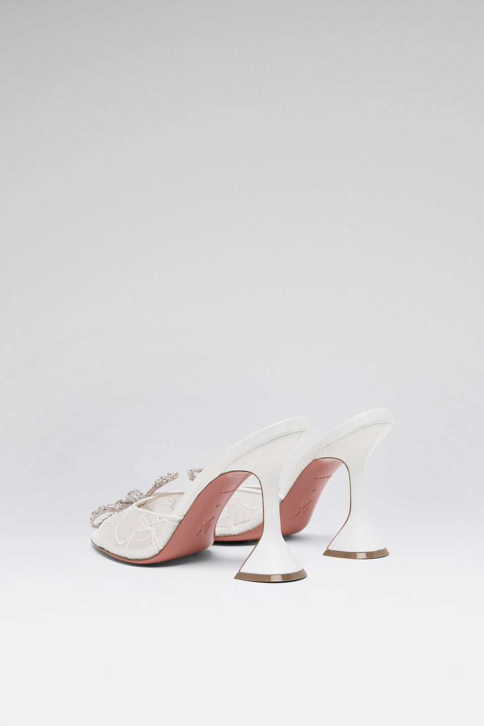 Rosie 95 luxury ivory satin lace slippers