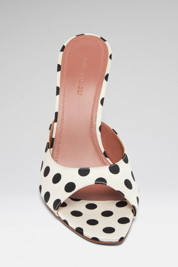 Alexa Slipper 95 Ivory Polka Dot Satin