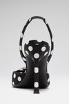 Camelia Sling 90 Black Polka Dot Satin
