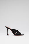 Salma 95 luxury black satin slippers 