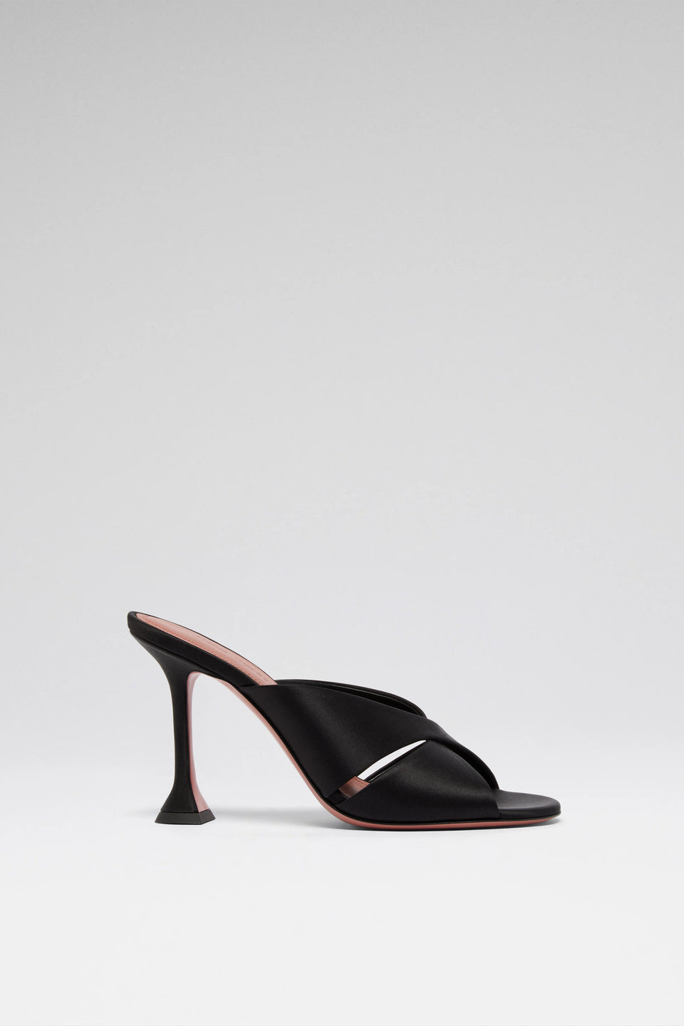 Salma 95 luxury black satin slippers 