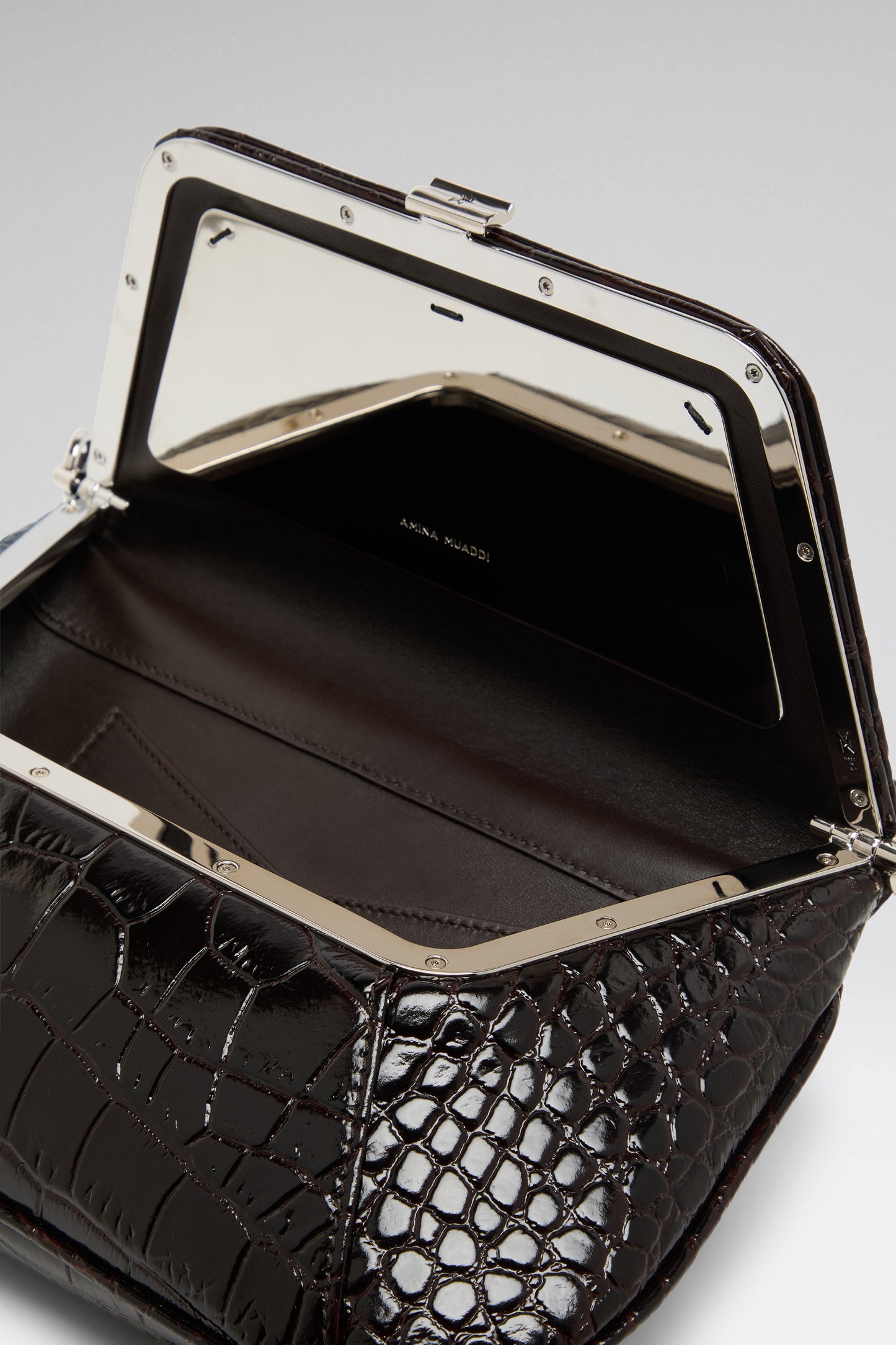 Ami Bag Brown Shiny Croco