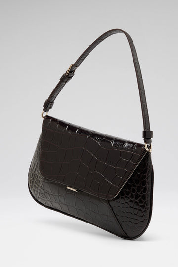 Ami Bag Brown Shiny Croco