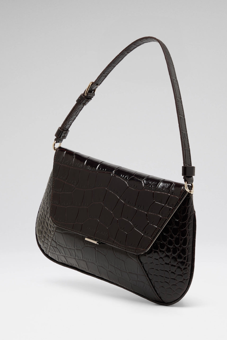 Ami Bag Brown Shiny Croco