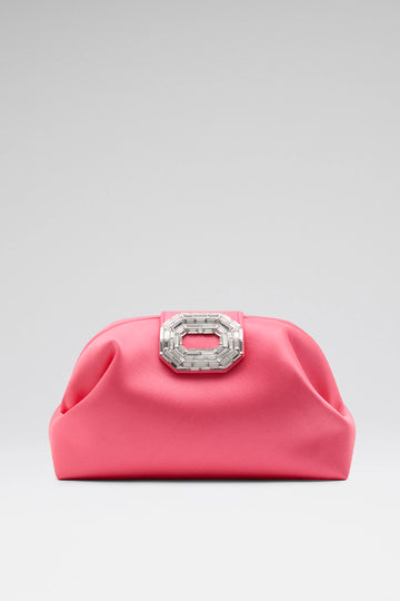 Camelia Clutch Coral Satin