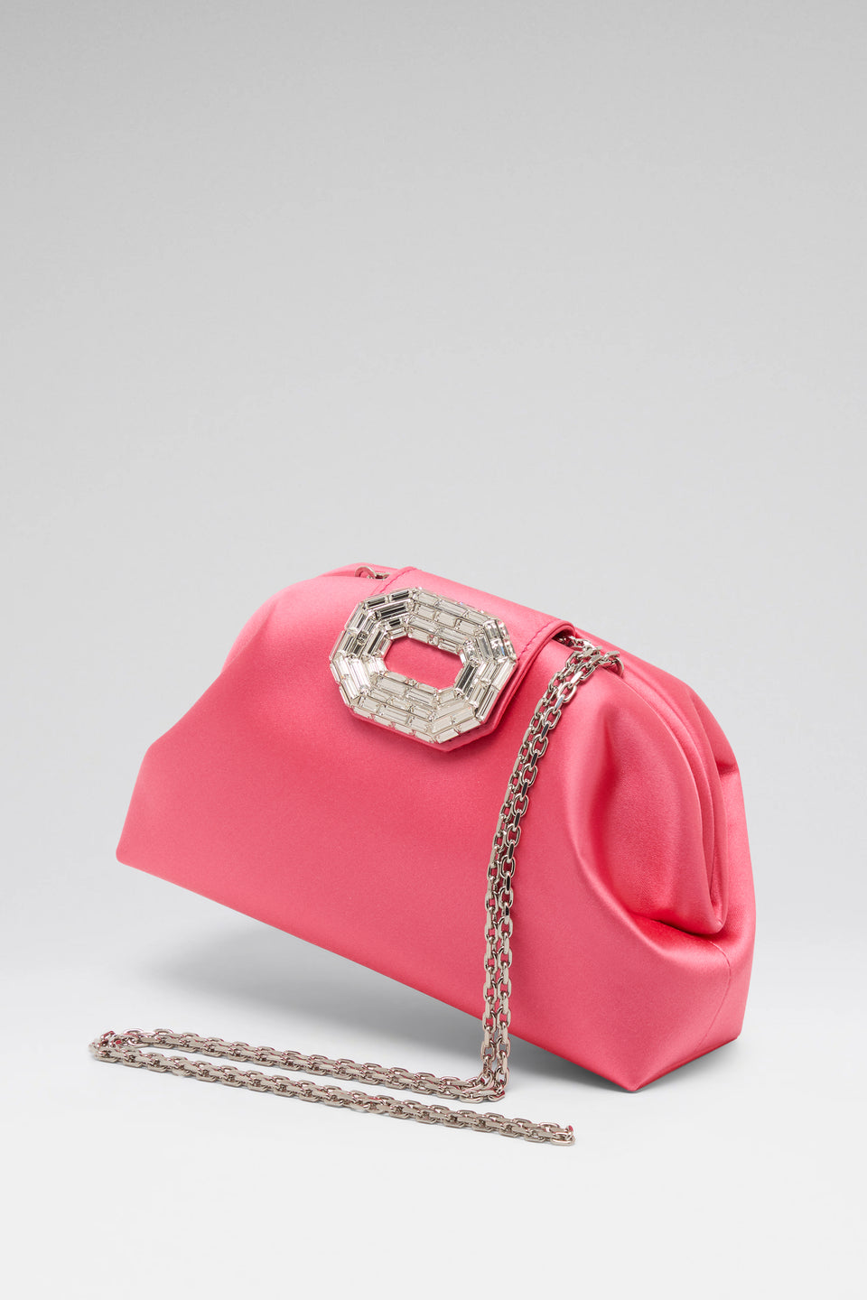 Camelia Clutch Coral Satin