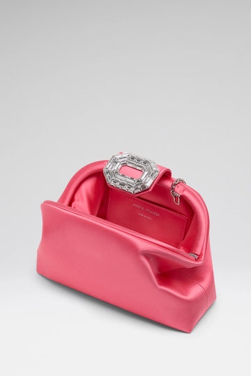Camelia Clutch Coral Satin
