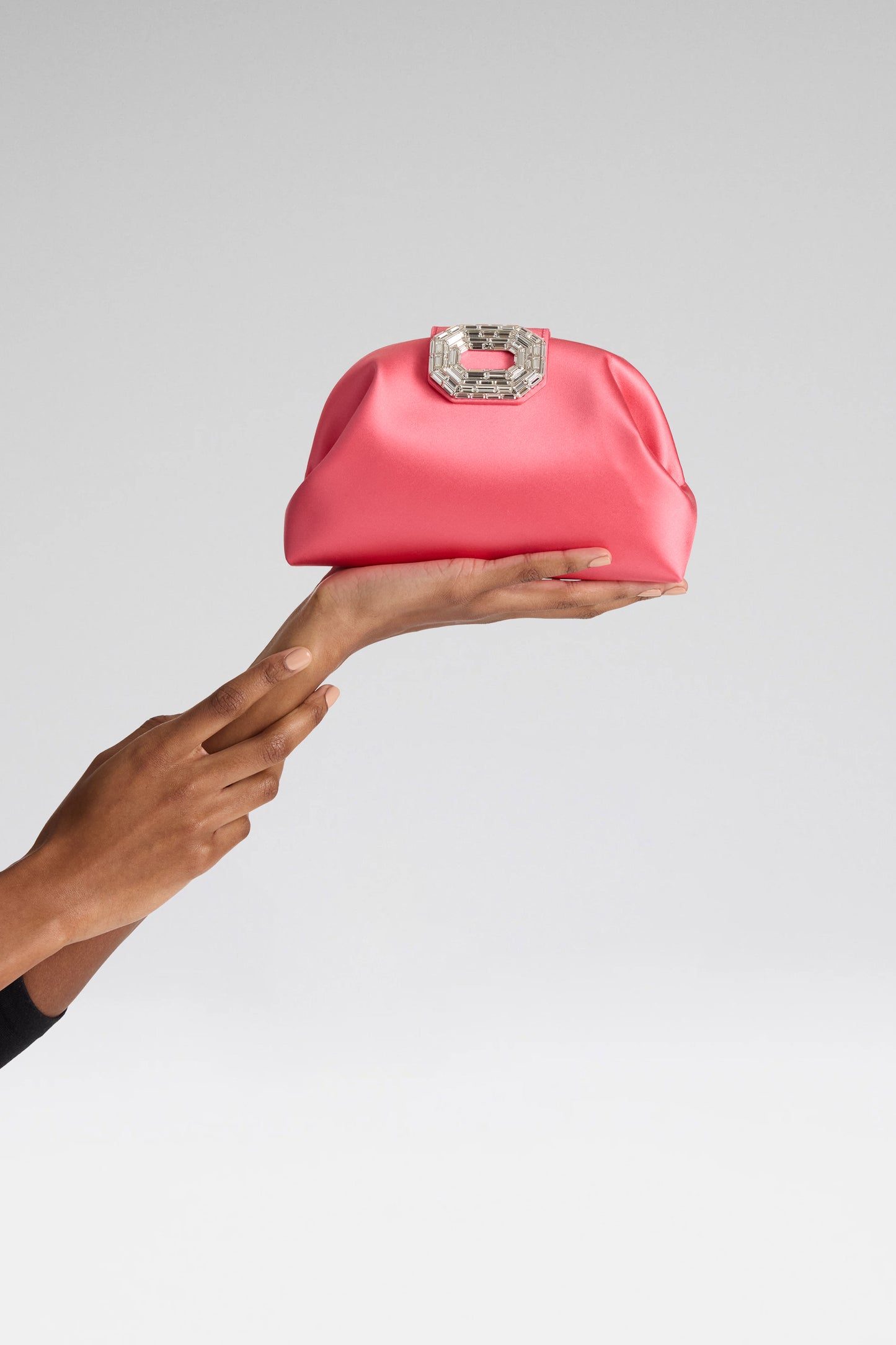 Camelia Clutch Coral Satin