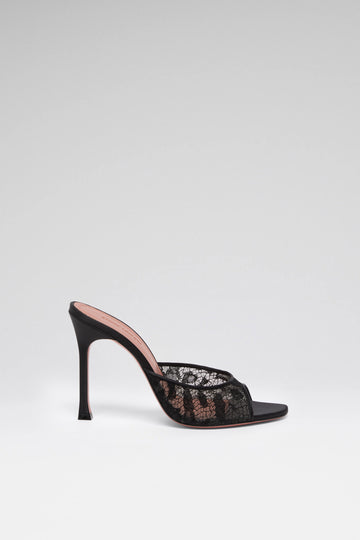 Alexa Lace Slipper 105 Black Leopard Lace