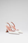 Lara 70 luxury white transparent nappa pvc slingbacks
