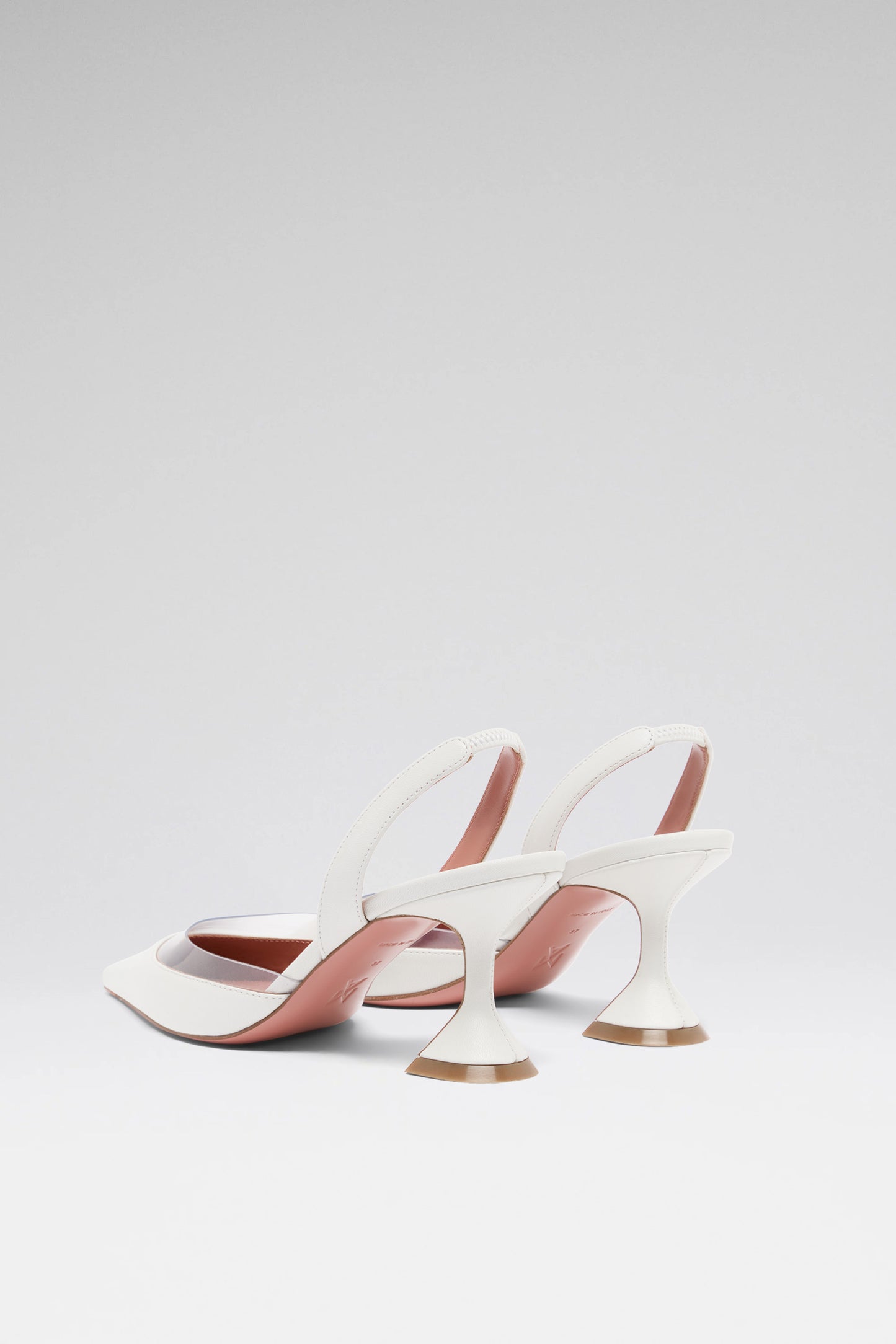 Lara 70 luxury white transparent nappa pvc slingbacks for women
