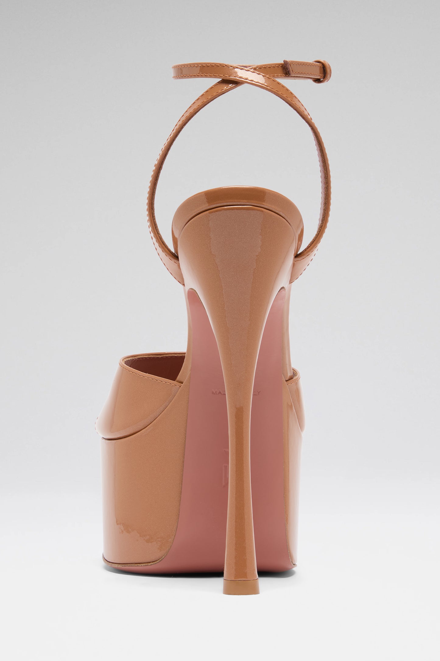 Aya Platform Sandal Pearly Latte Patent